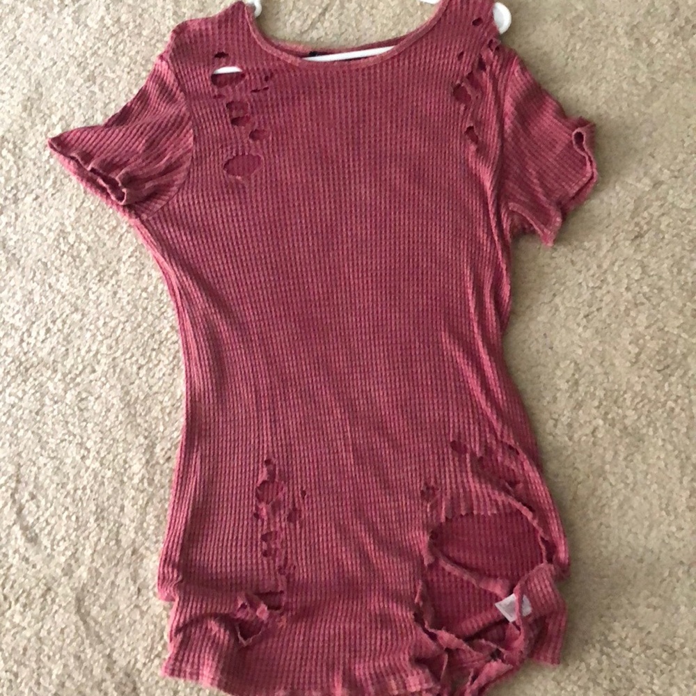 Distressed t shirt-oversized